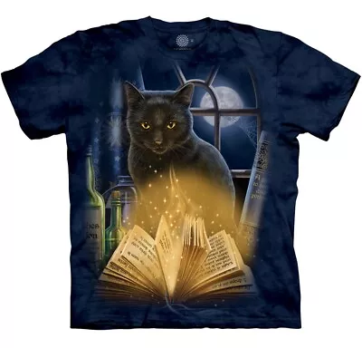 Black Cat Kittens Kitty Moon Magic Bewitched Witch Cute Mountain T-Shirt S-3X • $33.96