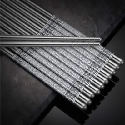 6 Pairs Stainless Steel Korean Style Reusable Chopsticks Non-Slip Chop Sticks • $6.17