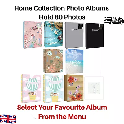 Home Collection Album 6 X 4  Slip In 80 Pocket Designer Photo Albums For Gift • £5.49