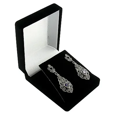 Black Velvet Stud Earring Pendant Box Display Jewelry Gift Boxes Velour 1 Dozen • $28.81