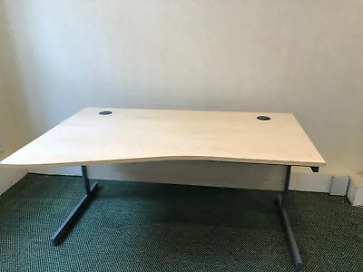 £45 • Buy Office Desk Radial 1.6 Metre Desk Curved Maple Furniture Left Curve 