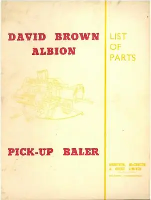 £28.99 • Buy David Brown Albion Baler Parts Manual