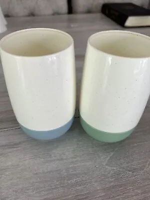 $13.75 • Buy Vintage Vacron Bopp-Decker MCM Blue & Green Tumblers Set Of 2 (*23)