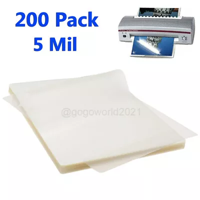 200 Pack 9  X 11.5  Clear Letter Size Thermal Laminating Pouches Sheets 5 Mil US • $32.64