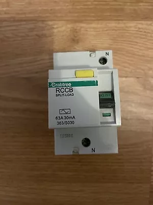 CRABTREE STARBREAKER 363/S030 63A 30mA SPLIT LOAD RCCB RCD/ • £6.50