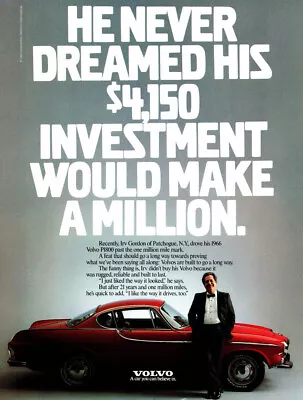 1966 Volvo P1800 Car Vintage Magazine Print Ad - A Car You Can Believe In • $12.97