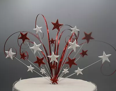 Glitter Birthday Cake Topper Decoration 21st 30th 40th 50th Stars On Wires 002 • £14.99