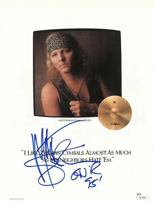 Matt Sorum Signed 8x10.5 Guns N' Roses Magazine Page/Photo W/GNR 95 -JSA #U17804 • $67.95