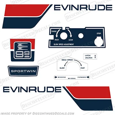Fits Evinrude 9.9hp 1974 Outboard Decal Kit - Discontinued Decal Reproductions!  • $59.95