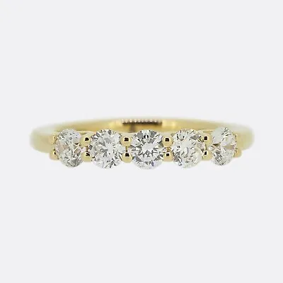 Mappin & Webb 0.78 Carat Diamond Five Stone Ring 18ct Yellow Gold • £2150