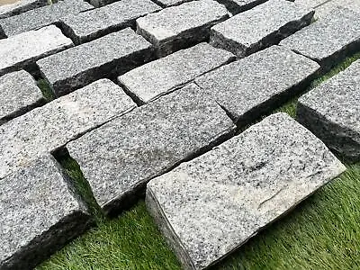 Silver Grey Granite Paving Patio Cobble Setts Natural 100mmx200mmx40/60mm • £195