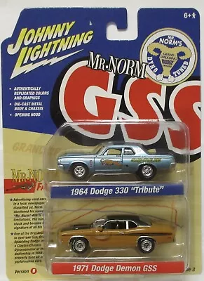 Johnny Lightning 2-pack Mr. Norm 1964 Dodge 330 Tribute & 1971 Dodge Demon Gss B • $18.39