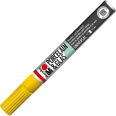 Marabu Porcelain/Glas Painter Marker Pen 3-4mm Sunshine Yellow • £6.79