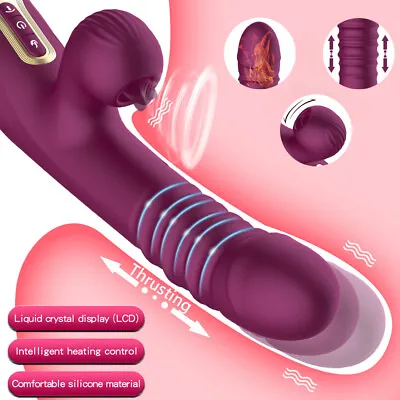 Thrusting Rabbit Vibrator Sucking/Licking Clit G Spot Dildo Clitoris Sex Toy AU • $48.95