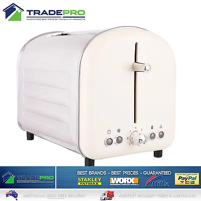 $59.50 • Buy Electric Toaster Retro Stainless Steel 2 Slice Toast White 6 Setting High Lift