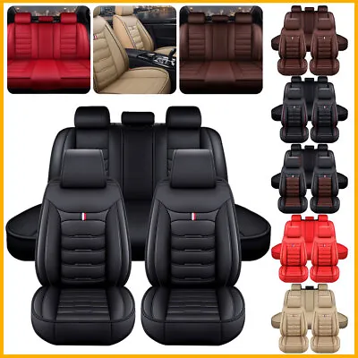 Leatherette Front Car Seat Covers Full Set Cushion Protector Universal 4 Season • $29.63