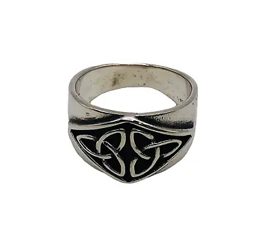 925 Sterling Silver Celtic Knot Gothic Tribal Band Ring 7.5 Grams Size 6.5 -1063 • $28.49