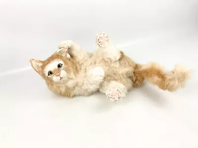 Vintage Realistic Life Like Playful Cat Figure Real Rabbit Fur Made In China • $36