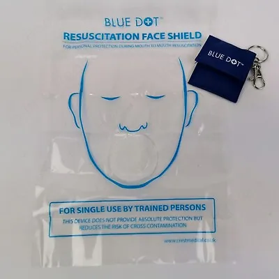 Blue Dot CPR Resuscitation Aid With Valve On Keyring  X 2. MOUTH To MOUTH. • £6.39