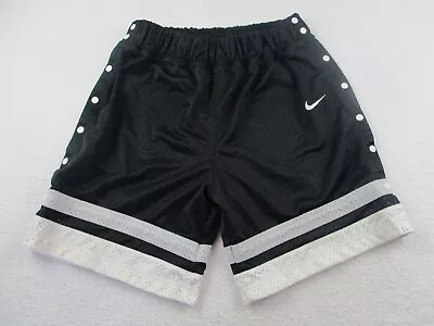 VINTAGE Nike Shorts Mens XL White Black Mesh Snap Tear Away Gym Basketball 90s • $49.95