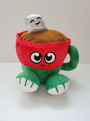 Gund Hot Cocoa Cup Plush Marshmallow Red Green 6 In Stuffed Food Toy  • $8.95