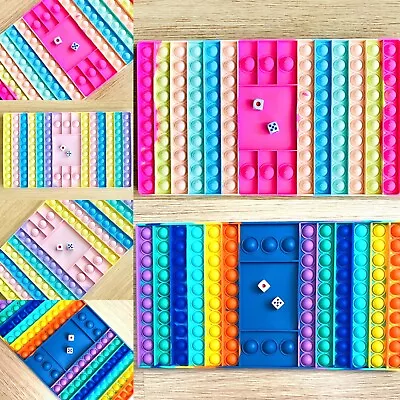 £6.49 • Buy Pop Popper Fidget Toy Push It Poppet Bubble Ludo Chess Board Dice Game Autism