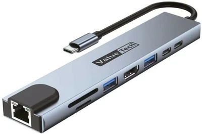 $39.99 • Buy ValueTech® 8 In 1 USB-C HUB Type-C USB 3.0 HDMI RJ45 Ethernet Micro SD TF OTG 