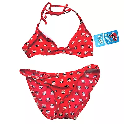 Vintage Paul Frank Womens Bikini Julius Red Bathing Suit Medium • $49.99