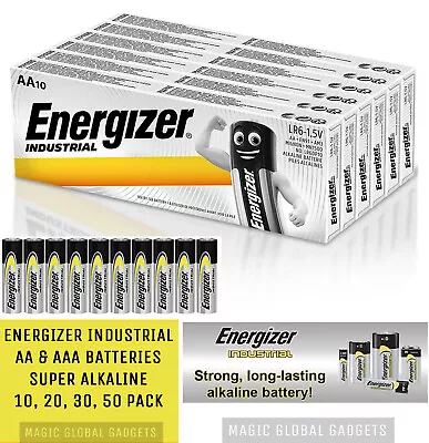 Energizer Industrial Aa & Aaa Alkaline Batteries Lr03 Lr6 Expiry 2033 • £4.95