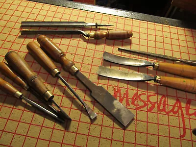 Lot Of 10 Vintage Wood Chisels 2 Addis/ 5 Buck Bros. / 2 L&I J. White/ 1 Unbrand • $50