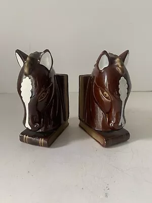 VTG Enesco Japan Horse Head Books  Ceramic Bookends Pair • $5.99