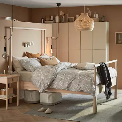 IKEA GJÖRA Bed Frame + LURÖY Slatted Bed Base + Hybrid Latex Mattress By Dormeo • £250