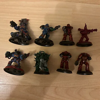 Warhammer 40k Various Figures 8x Models Partially Painted Missing Bits. • £12.50