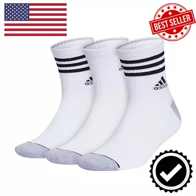 Adidas Men's 3-Stripe High Quarter Socks With Arch Compression (3-Pair) • $18.99