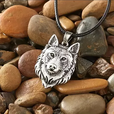 Wolf Dog Husky Jewelry Vintage Silver Animal Pendant Necklace • $12.48