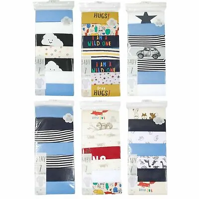 Baby Boys 7 Pack Ex High Street Long Sleeve Vests Rompers - Picked At Random • £11.24