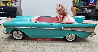 1988 Mattel Barbie ‘57 Chevy Bel Air Convertible Car Turquoise Pink Vtg & Doll • $31.50