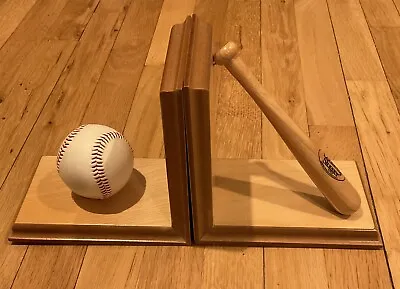 Wooden Baseball Louisville Slugger  Bat & Ball Bookends - Sports  • $15