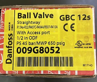 Danfoss 009G8052 Straightway Ball Valve W/Access Port 1/2” ODF Brand New!!! • £38.56