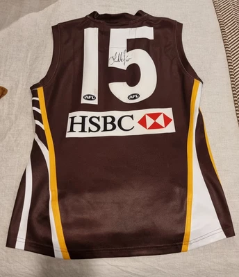 $1950 • Buy Luke Hodge 2010 Hawthorn AFL Puma Away Guernsey Match Worn & Signed W/ COA