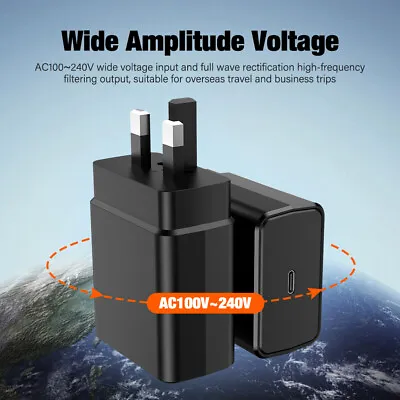 45W Type-C PD Power Fast Charger Wall Adapter For Samsung Galaxy S23+ Tab S7 S8 • £23.87