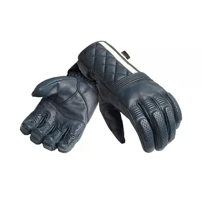 Genuine Triumph Sulby Leather Motorcycle Gloves - Blue/White MGVS2352 • $74.67