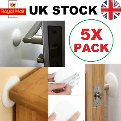 5x Wall Protector Rubber Stop Door Handle Bumper White UK Seller • £3.95