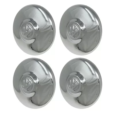 Set Of 4 Chrome Hubcaps With Logo For 68-79 VW Beetle Ghia - 311601151D • $89.88