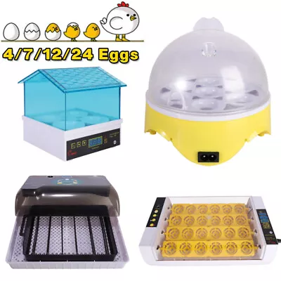 4-24 Eggs Incubator Automatic Digital Turner Hatcher Chicken Egg Temp Control • $74.25