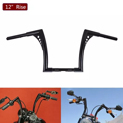 12  Black Dna Monster Fat Ape Hanger Bars 1-1/4  For Harley Handle Bars Fxst Xl • $90.19