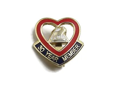 30 Year Member LOOM Order Of Moose Red Heart Pin Gold Tone • $7.20