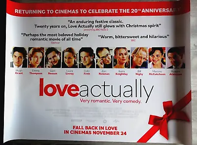 Love Actually 20th Anniversary Poster Cinema Quad Original 2023 Colin Firth • £19.99