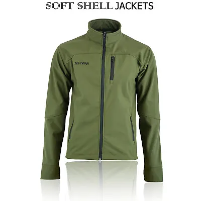 Soft Shell Fleece Lined Waterproof Windproof Outdoor Work Jacket Golf Men's • £22.99