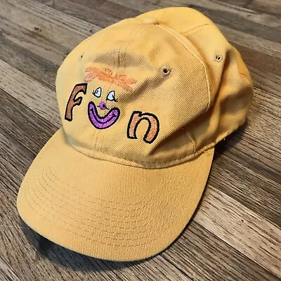 Sabriya's Castle Of Fun Foundation VTG Hat Cap Clown Snapback Yellow • $3.90